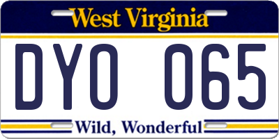 WV license plate DYO065