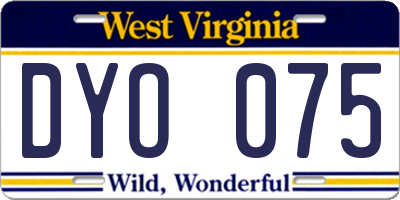 WV license plate DYO075