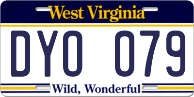 WV license plate DYO079