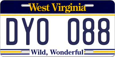 WV license plate DYO088