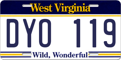WV license plate DYO119