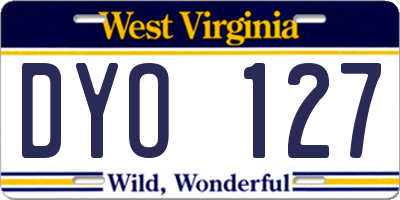 WV license plate DYO127