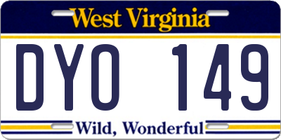 WV license plate DYO149