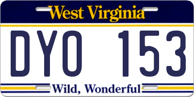 WV license plate DYO153