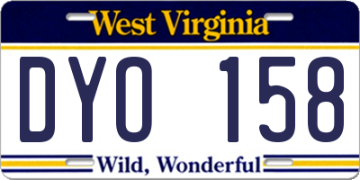 WV license plate DYO158