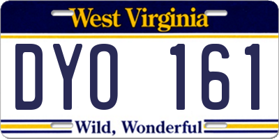 WV license plate DYO161