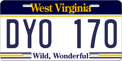 WV license plate DYO170