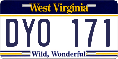 WV license plate DYO171