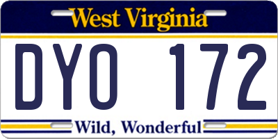 WV license plate DYO172