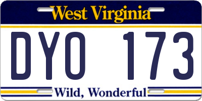 WV license plate DYO173