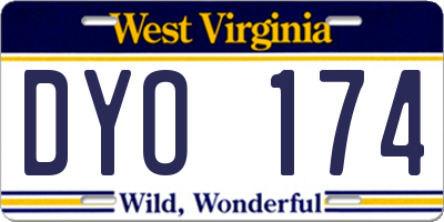 WV license plate DYO174