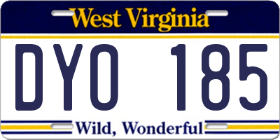 WV license plate DYO185