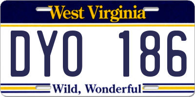WV license plate DYO186