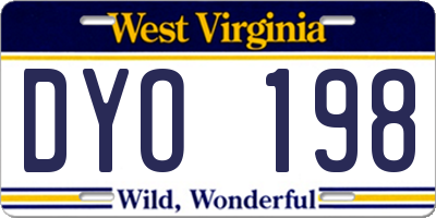 WV license plate DYO198