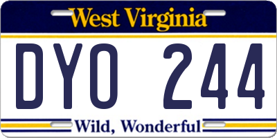 WV license plate DYO244