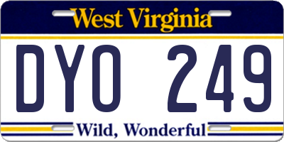 WV license plate DYO249