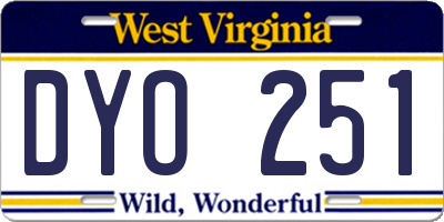 WV license plate DYO251