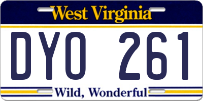 WV license plate DYO261