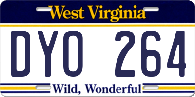 WV license plate DYO264