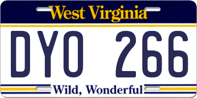 WV license plate DYO266