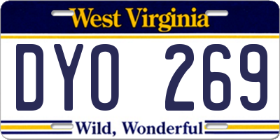 WV license plate DYO269