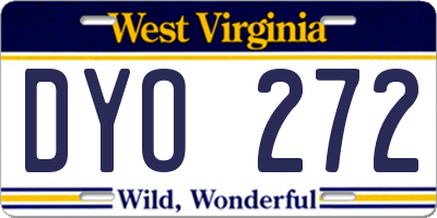 WV license plate DYO272