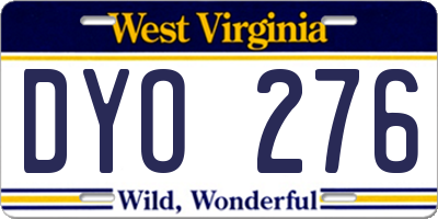 WV license plate DYO276
