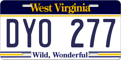WV license plate DYO277