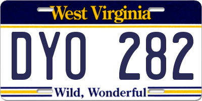 WV license plate DYO282
