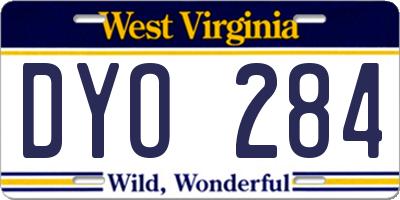 WV license plate DYO284