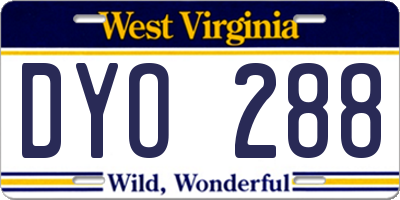 WV license plate DYO288