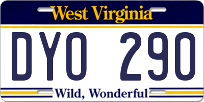 WV license plate DYO290