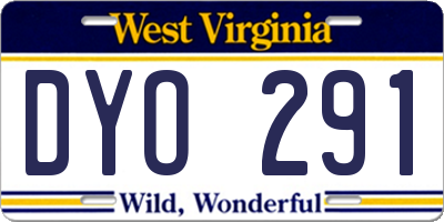 WV license plate DYO291