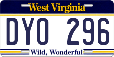 WV license plate DYO296