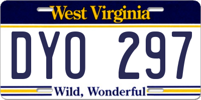 WV license plate DYO297