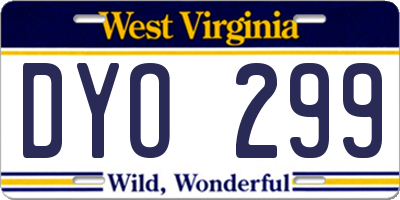 WV license plate DYO299