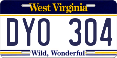 WV license plate DYO304