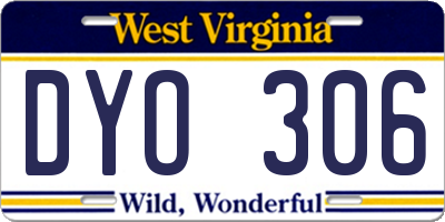 WV license plate DYO306