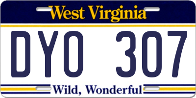 WV license plate DYO307