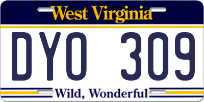 WV license plate DYO309