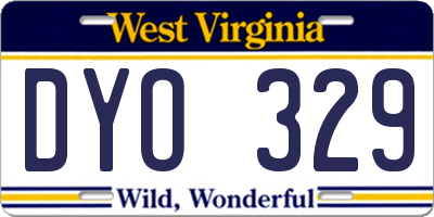 WV license plate DYO329