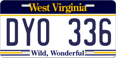 WV license plate DYO336