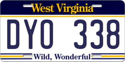 WV license plate DYO338