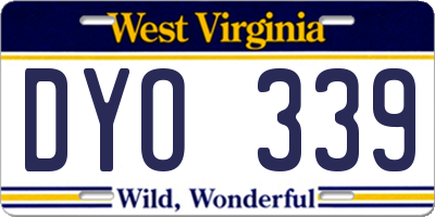 WV license plate DYO339