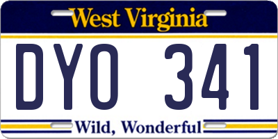 WV license plate DYO341