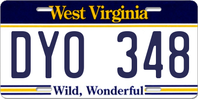 WV license plate DYO348