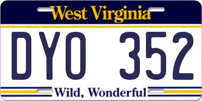 WV license plate DYO352