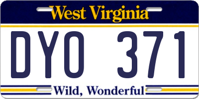 WV license plate DYO371