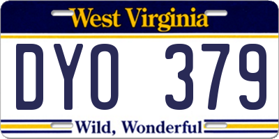 WV license plate DYO379