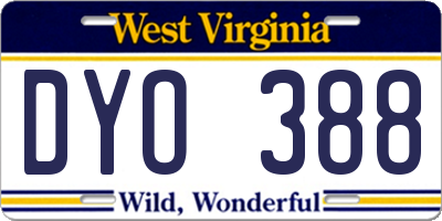 WV license plate DYO388